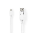 Mini DisplayPort - DisplayPort Kabel | Mini DisplayPort Zástrčka - DisplayPort Zástrčka | 2 m | Bílý