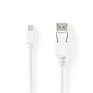 Mini DisplayPort - DisplayPort Kabel | Mini DisplayPort Zástrčka - DisplayPort Zástrčka | 2 m | Bílý