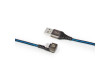 USB 2.0 Kabel | A Zástrčka na Zástrčku Type-C™ | Herní Konektor 180 ° | 1 m | Kulatý | Opletený | Černo-modrý