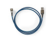 USB 2.0 Kabel | A Zástrčka na Zástrčku Type-C™ | Herní Konektor 180 ° | 1 m | Kulatý | Opletený | Černo-modrý