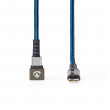 USB 2.0 Kabel | Zástrčka Type-C™ - Zástrčka Type-C™ | Herní Konektor 180 ° | 1 m | Kulatý | Opletený | Černo-modrý