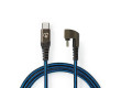 USB 2.0 Kabel | Zástrčka Type-C™ - Zástrčka Type-C™ | Herní Konektor 180 ° | 1 m | Kulatý | Opletený | Černo-modrý