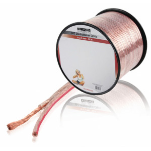 OFC reproduktorový kabel 2x 2.5 mm² na cívce 50 m, transparentní