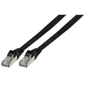 Plochý patch kabel FTP CAT 6, 0,25 m, černý