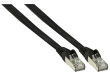 Plochý patch kabel FTP CAT 6, 0,25 m, černý