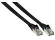 Plochý patch kabel FTP CAT 6, 15 m, černý