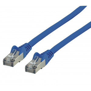 Plochý patch kabel FTP CAT 6, 20 m, modrý