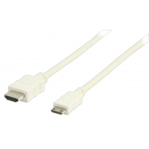 High speed HDMI kabel s ethernetem, HDMI - HDMI Mini, 2.00 m, bílý