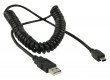 Spirálový kabel zástrčka USB 2.0 A – 5pinová zástrčka USB mini, 2,00 m