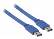 Plochý kabel zástrčka USB 3.0 A – zástrčka USB A, 1,00 m
