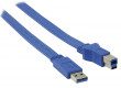 Plochý kabel zástrčka USB 3.0 A – zástrčka USB B, 1,00 m