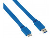 Plochý kabel zástrčka USB 3.0 A – zástrčka USB micro B, 3,00 m
