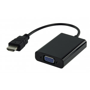 HDMI™-adapterkabel HDMI - VGA + 3.5 mm 0.20 m svart
