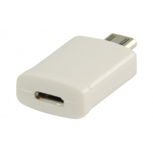 MHL redukce, 11-pin zástrčka USB micro B - 5-pin zásuvka USB micro B, bílá