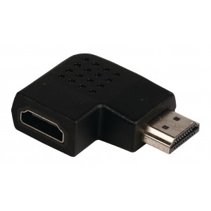 Adaptér HDMI s konektory HDMI úhlový levý – HDMI vstup, černý