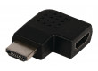 Adaptér HDMI s konektory HDMI úhlový levý – HDMI vstup, černý