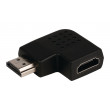 Adaptér HDMI s konektory HDMI úhlový pravý – HDMI vstup, černý