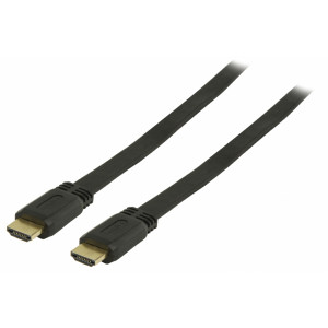 Plochý High Speed HDMI™ kabel s ethernetem HDMI™ konektor - HDMI™ konektor 10.0 m černý