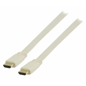 Plochý High Speed HDMI™ kabel s ethernetem HDMI™ konektor - HDMI™ konektor 10.0 m bílý
