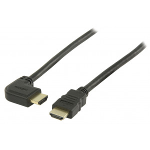 Vysokorychlostní HDMI kabel s úhlovým konektorem pravý 10.0 m černý