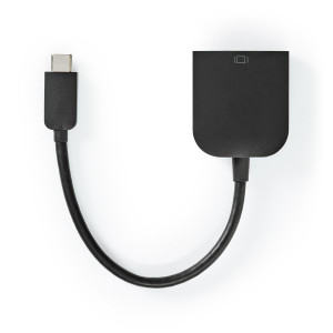 Nedis USB-C™ Kabel s Adaptérem | Type-C™ Zástrčka - VGA Zásuvka | 0,2 m | Černý