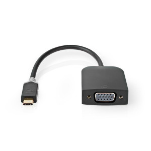 Nedis USB-C™ Kabel s Adaptérem | Type-C™ Zástrčka - VGA Zásuvka | 0,2 m | Antracitový
