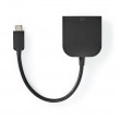 Nedis USB-C™ Kabel s Adaptérem | Type-C™ Zástrčka - DVI-D 24+5 Zásuvka | 0,2 m | Černý