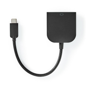 Nedis USB-C™ Kabel s Adaptérem | Type-C™ Zástrčka - DVI-D 24+5 Zásuvka | 0,2 m | Černý