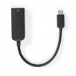 Nedis USB-C™ Kabel s Adaptérem | Type-C™ Zástrčka - RJ45 Zásuvka | 1 Gbit | 0,2 m | Černý