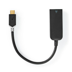 Nedis USB-C™ Kabel s Adaptérem | Type-C™ Zástrčka - RJ45 Zásuvka | 1 Gbit | 0,2 m | Antracitový