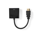 HDMI™ - VGA Kabel s Adaptérem | HDMI™ Konektor | VGA Zásuvka + 3,5mm Výstup | 0,2 m | Černý