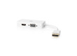 DisplayPort Víceportový Kabel s Adaptérem | DisplayPort Zástrčka - VGA Zásuvka + DVI-D 24+1kolíková Zásuvka + HDMI™ 2.0 Výstup | 0,2 m | Bílý
