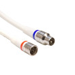 Koaxiální Kabel Přemluvit IEC Female - F Zástrčka Přímý 1.5 m Bílá