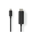 USB Adaptér | USB 3.2 Gen 1 | USB Typ-C ™ Zástrčka | Konektor HDMI ™ | 1.00 m | Kulatý | Poniklované | PVC | Černá | Box s Okénkem