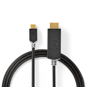 USB Adaptér | USB 3.2 Gen 1 | USB Typ-C ™ Zástrčka | Konektor HDMI ™ | 1.00 m | Kulatý | Pozlacené | PVC | Antracitová | Box s Okénkem