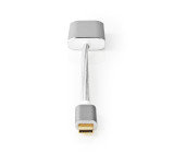 USB Adaptér | USB 3.2 Gen 1 | USB Typ-C ™ Zástrčka | DisplayPort Zásuvka | 5 Gbps | 0.20 m | Kulatý | Pozlacené | Nylon / Opletený | Stříbrná | Box s Okénkem