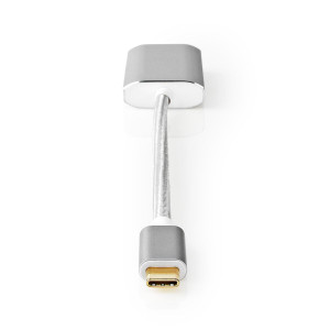 USB Adaptér | USB 3.2 Gen 1 | USB Typ-C ™ Zástrčka | DisplayPort Zásuvka | 5 Gbps | 0.20 m | Kulatý | Pozlacené | Nylon / Opletený | Stříbrná | Box s Okénkem