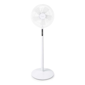 Stojanový Ventilátor | Průměr: 40 cm | 3-Rychlostní | Rotace | 45 W | LED Displej | Časovač vypnutí | Dálkové ovládání | Bílá