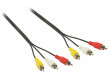 AV kabel s konektory 3x RCA zástrčka – 3x RCA zástrčka 1,00 m černý