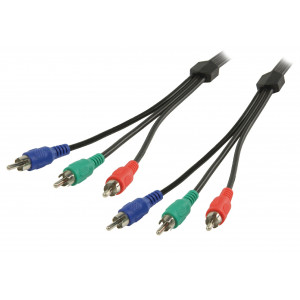 Komponentní video kabel s konektory 3x RCA zástrčka – 3x RCA zástrčka 3,00 m černý
