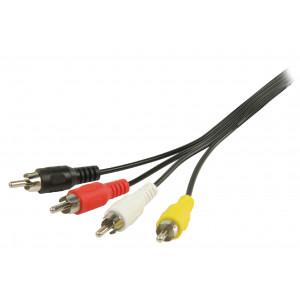 AV kabel s konektory 4x RCA zástrčka – 4x RCA zástrčka 2,00 m černý