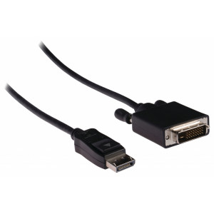 Kabel DisplayPort – DVI, zástrčka DisplayPort – 24+1pinová zástrčka DVI-D, 1,00 m, černý