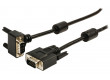Kabel VGA, zástrčka VGA – zástrčka VGA úhlová 90°, 10,0 m, černý