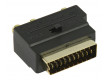 Přepínací SCART AV adaptér, zástrčka SCART – 3× zásuvka RCA + zásuvka S-Video, černý