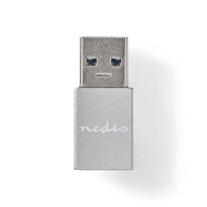 adaptér USB | USB 3.2 Gen 1 | USB-A Zástrčka | USB Typ-C ™ Zásuvka | Poniklované | Přímý | Hliník | Stříbrná | Box s Okénkem