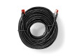 Cat 6 kabel | RJ45 (8P8C) Zástrčka | RJ45 (8P8C) Zástrčka | UTP | 20.0 m | Kulatý | PVC | Černá | Plastový Sáček