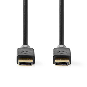 Displayport kabel | DisplayPort Zástrčka | DisplayPort Zástrčka | 8K@60Hz | Pozlacené | 1.0 m | Kulatý | PVC | Antracitová | Box
