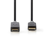 Displayport kabel | DisplayPort Zástrčka | Konektor HDMI ™ | 4K@30Hz | Pozlacené | 1.0 m | Kulatý | PVC | Antracitová | Box