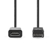 Displayport kabel | DisplayPort Zástrčka | Konektor HDMI ™ | 4K@30Hz | Poniklované | 1.0 m | Kulatý | PVC | Antracitová | Box