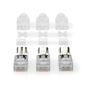 RJ45 konektor | RJ45 Pass Through | Pevný/vláknitý kabel FTP CAT7 | Přímý | Pozlacené | 10 ks | PVC | Šedá | Box